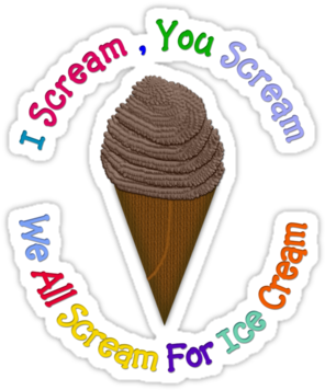Cream Clipart Ice Scream - Scream You Scream We All Scream (375x360)