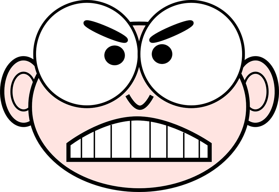 Anger Clipart Different Face Expression - Rosto Com Raiva Desenho (960x660)
