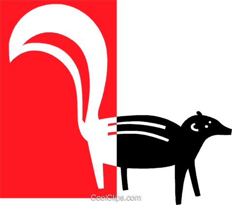 Skunk Royalty Free Vector Clip Art Illustration - Skunk Royalty Free Vector Clip Art Illustration (480x423)
