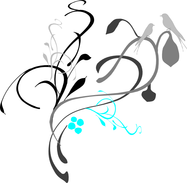 This Free Clip Arts Design Of Birds On A Branch Black/grey - This Free Clip Arts Design Of Birds On A Branch Black/grey (600x589)