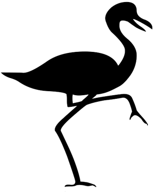 Heron Clip Art At - Flying Flamingo Silhouette Clipart (400x400)