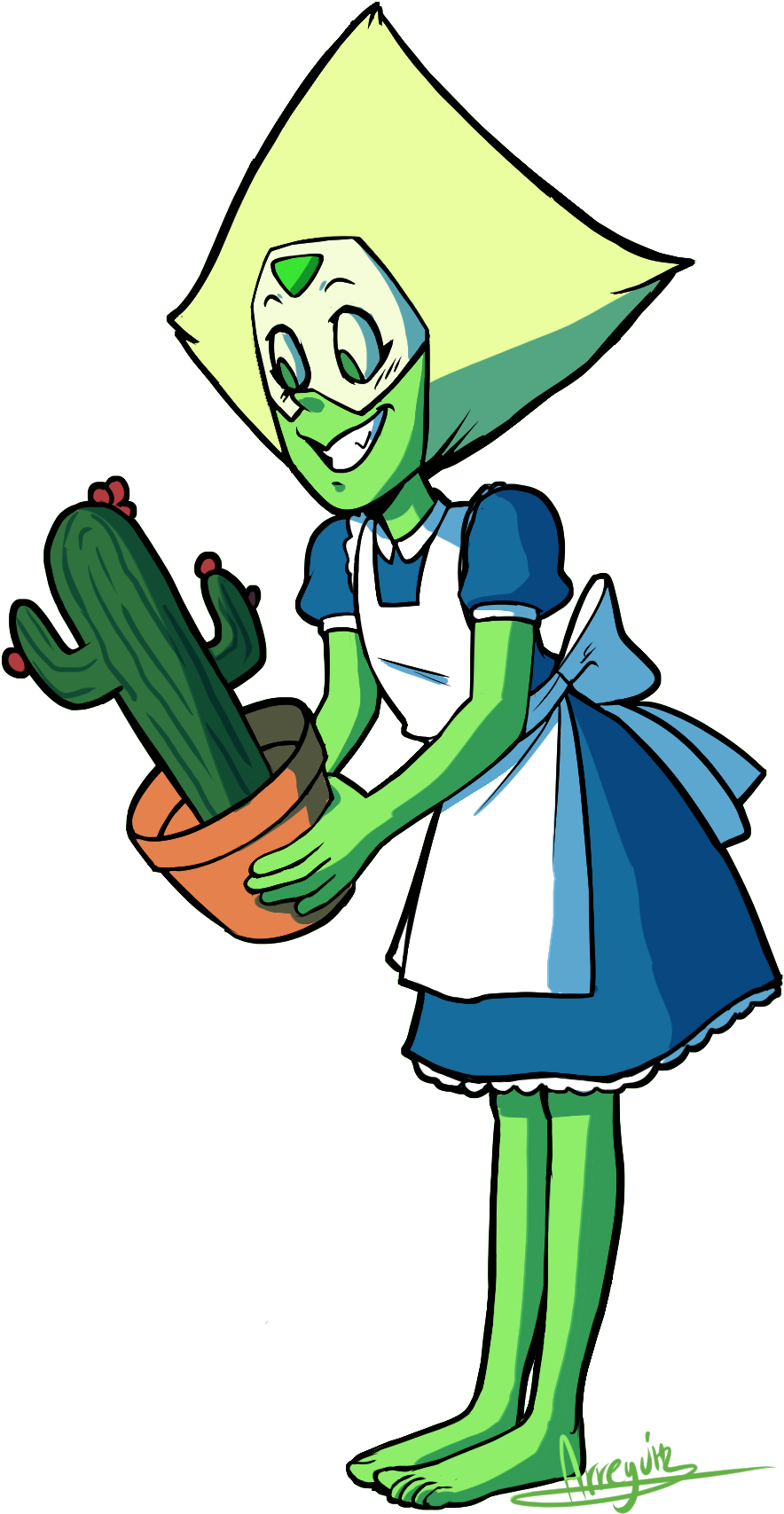 “drew A Cactus Holding Another Cactus - Cartoon (1128x1840)