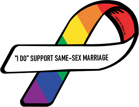 "i Do" Support Same-sex Marriage - All Cancer Ribbon Png (455x350)