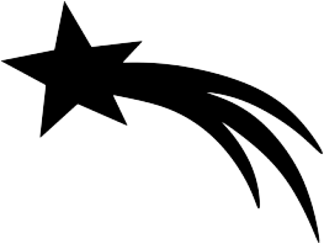 Shooting Star Clipart Silhouette - Shooting Star Star Silhouette (640x480)