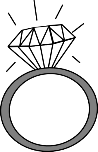 Silver Clipart Black And White - Wedding Ring Clipart (335x521)