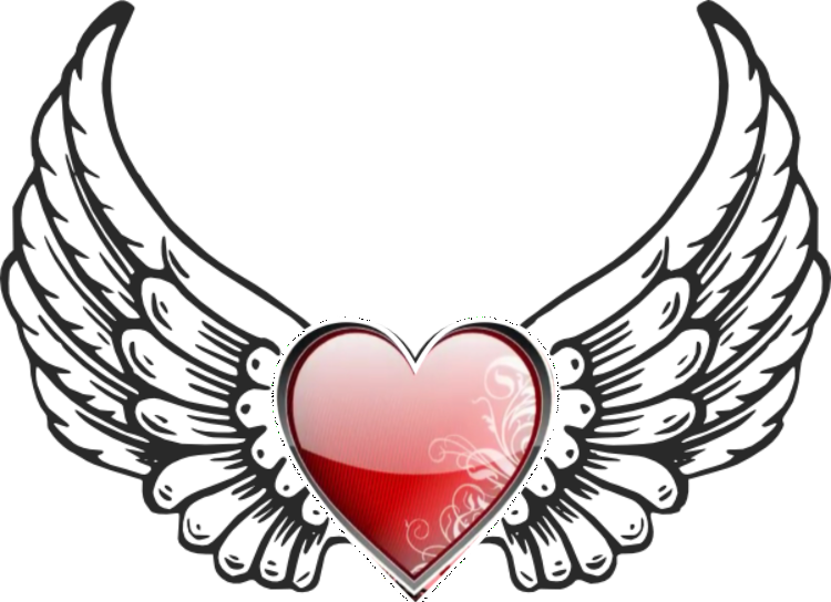 Report Abuse - Heart With Wings Svg (750x544)