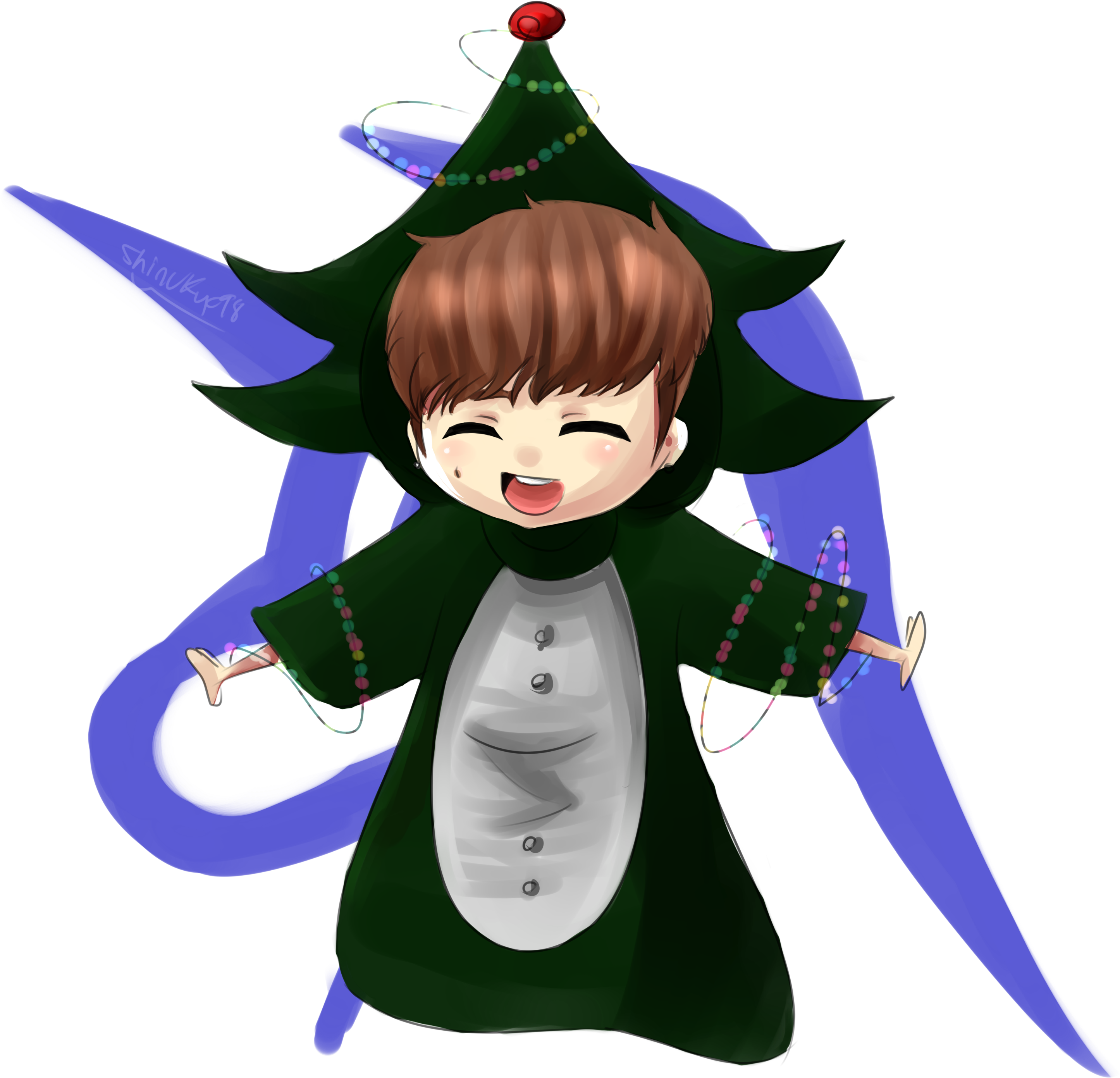 Remember That Time Lay Dressed As A Christmas Tree - Cartoon (3000x3000)
