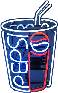 Cup Clipart Pepsi - Logo Pepsi Neon Png (280x448)