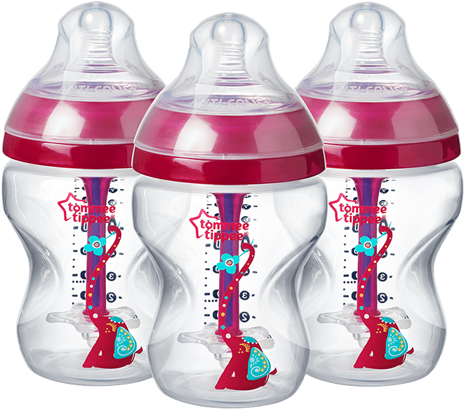 Advanced Anti Colic Decorated Feeding Bottle, 3x 9oz, - Tommee Tippee Advanced Anti Colic Bottle (800x800)