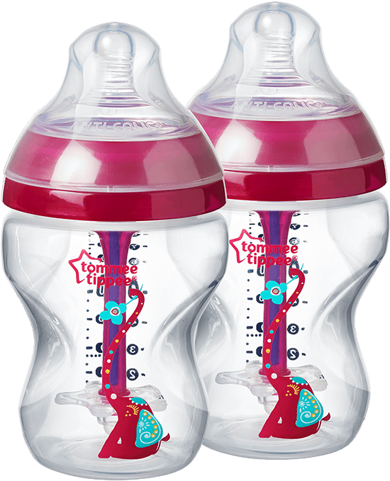 Advanced Anti Colic Feeding Bottle, Dec, 2x 9oz, Girl, - Tommee Tippee Pink Advanced Anti Colic (800x800)