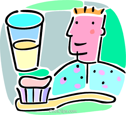 Cup Of Water And A Toothbrush Royalty Free Vector Clip - Cup Of Water And A Toothbrush Royalty Free Vector Clip (480x437)