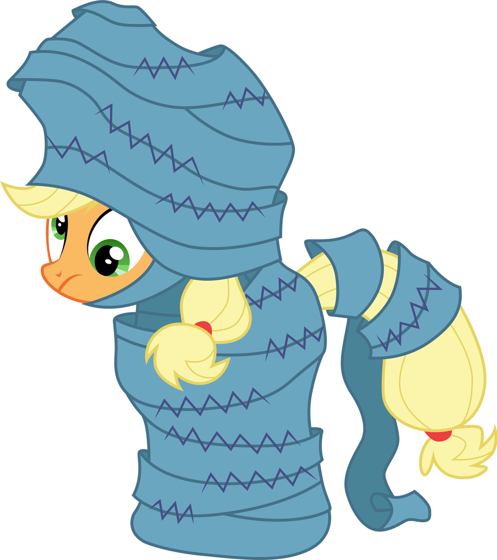 Applejack Dizzy And Wrapped Up By Cloudyglow - Cartoon (1024x1153)