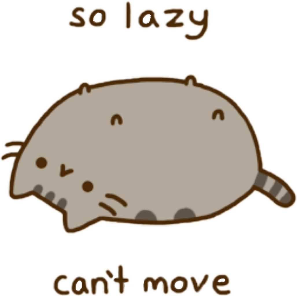 Lazy Cat Jpg Transparent - Pusheen The Cat So Lazy Can T Move (1027x1024)