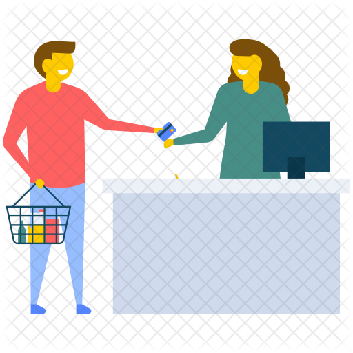 Clipart Black And White Stock Buy Clipart Checkout - Cash Counter Customer (512x512)