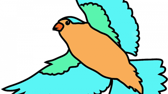 Bird Flying Clipart Colorful Birds Free Large Images - Birds Flying Drawing Colorful (585x329)