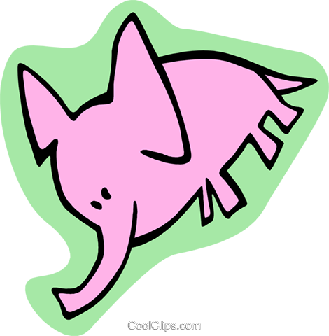 Pink Elephant Royalty Free Vector Clip Art Illustration - Clip Art (470x480)