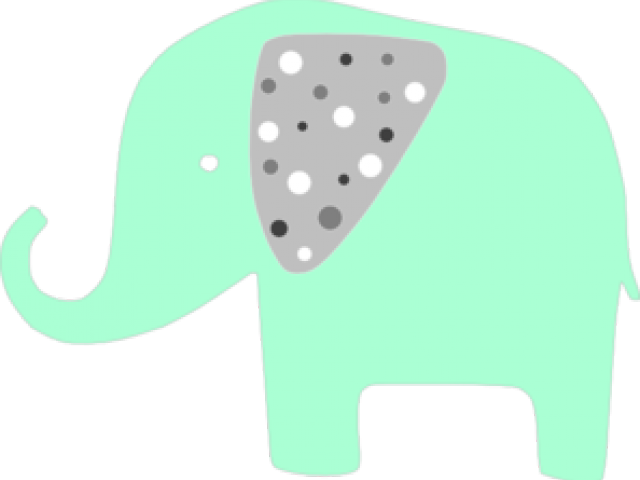 Elephant Clipart Mint - Mint Green Clipart (640x480)