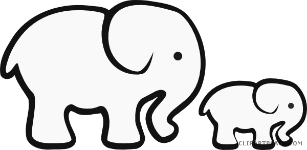 Clip Art Free Download Baby Clipartblack Com Animal - Baby Elephant Clipart Black And White (600x293)