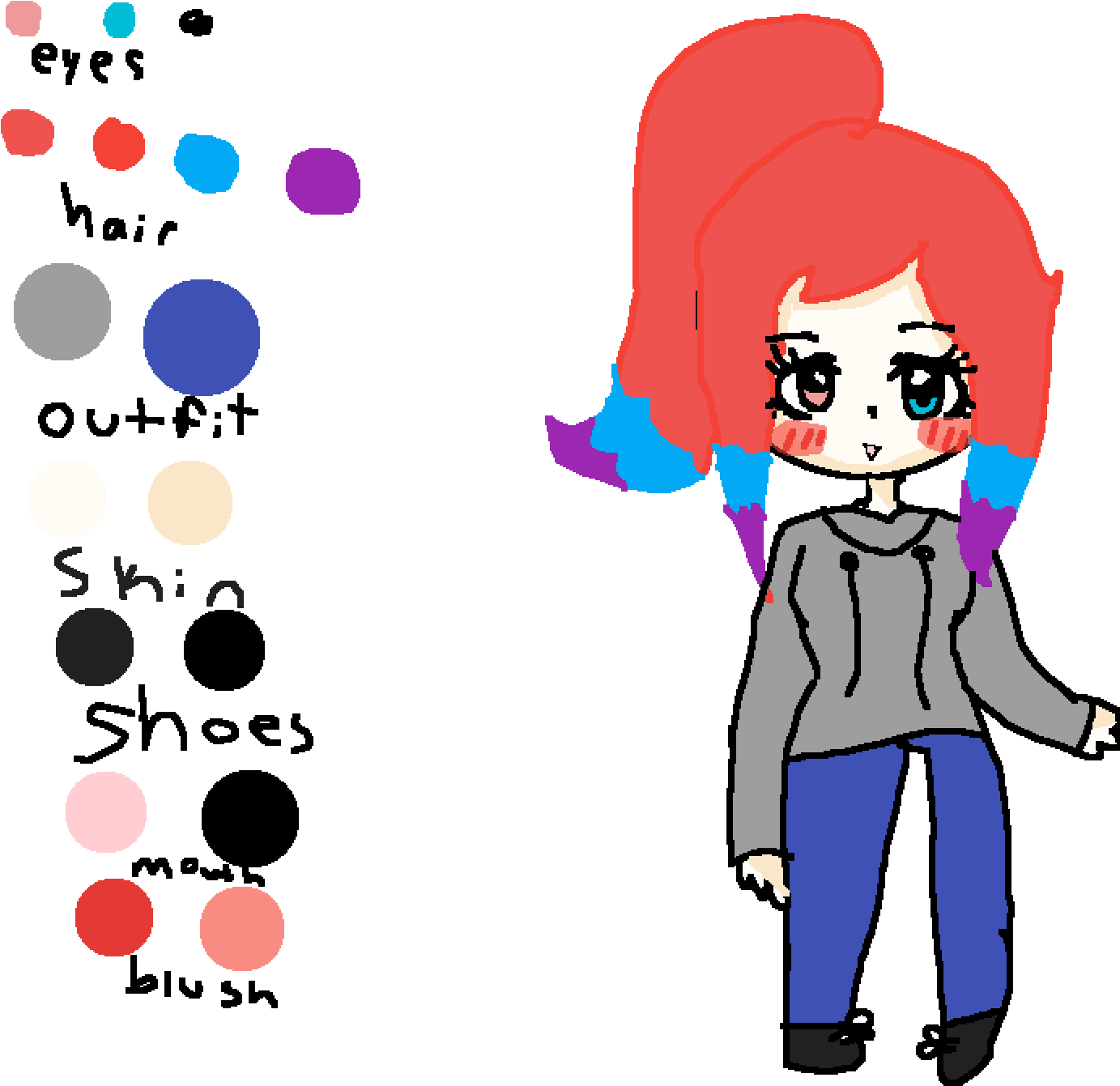 Drawing Blush Reference Clip Free Download - Character Reference Sheet Oc (1400x1400)