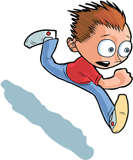 Boy Running Png - Cartoon Boy Running Png - (450x542) Png Clipart Download