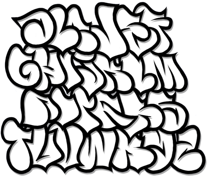 Clip Art Graffiti Letter Alphabet Art Abc Block Font - Graffiti Tag Alphabet (800x700)