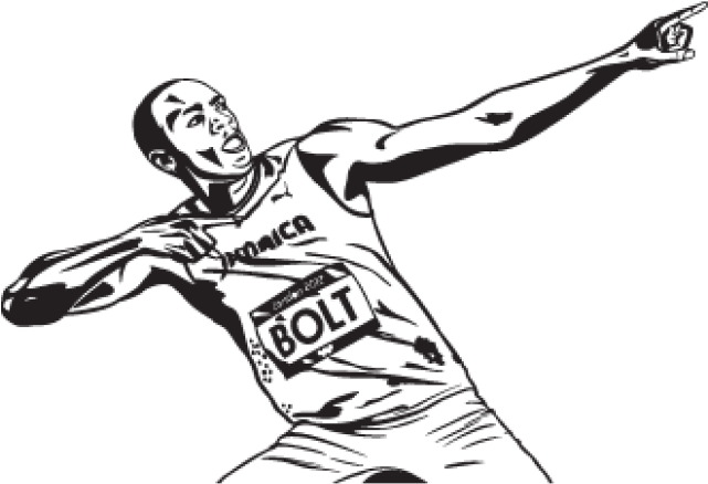 Usain Bolt Clipart Cartoon - Usain Bolt Drawing Easy (640x480)