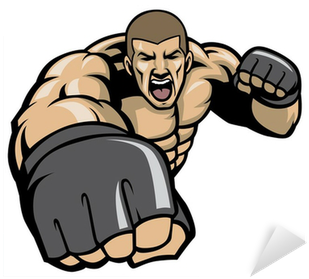 Graphic Free Stock Ape Clipart Bodybuilding - Fighting Mma Vector (400x400)