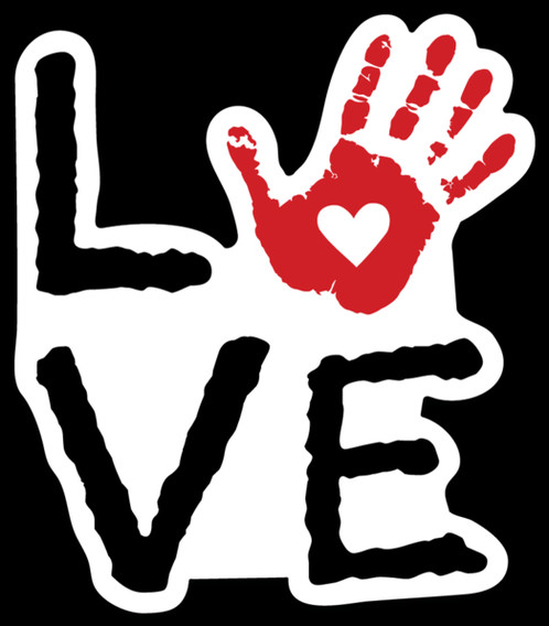 Love Die-cut Sticker - Hand (498x568)