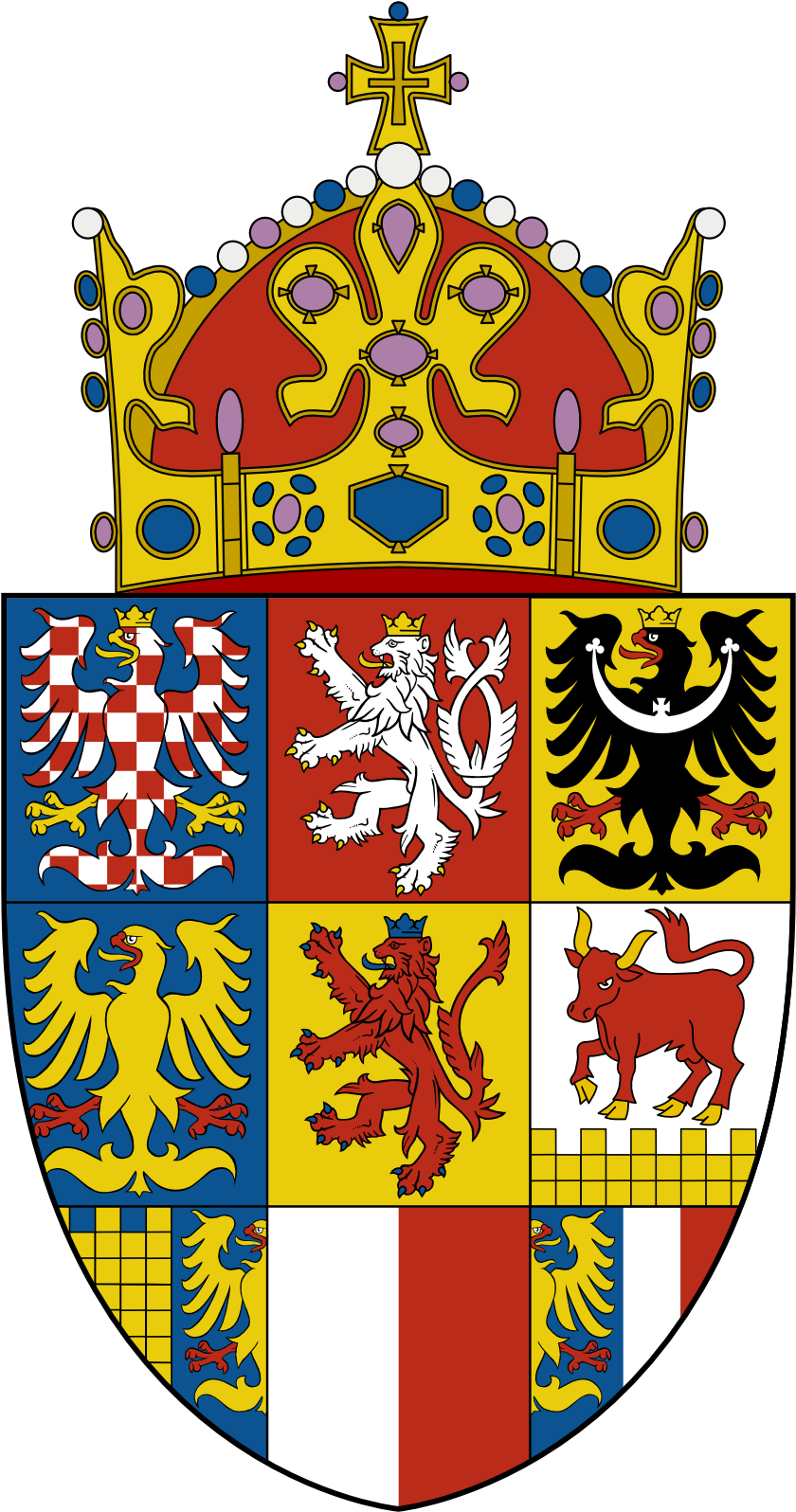 Kingdom Of Bohemia Coa By Followbywhiterabbit Kingdom - Moravia Coat Of Arms Sticker (oval) (861x1667)