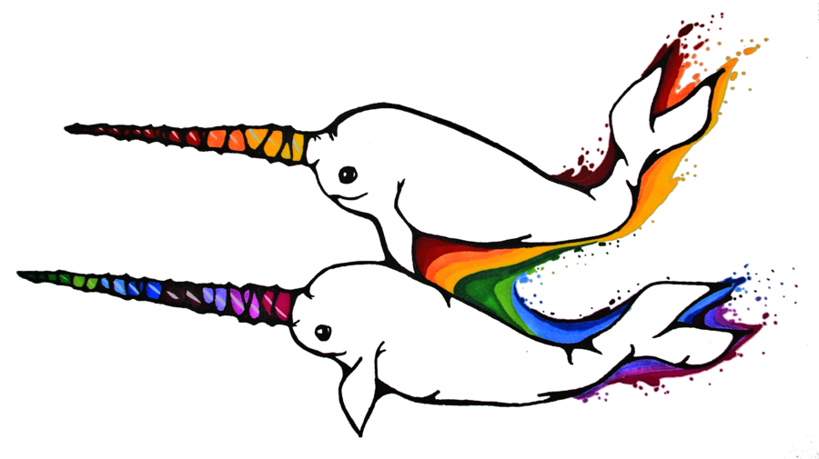 Narwhal Clipart Rainbow - Funny Narwhal Mug Awesome Why Be Sad S (900x505)