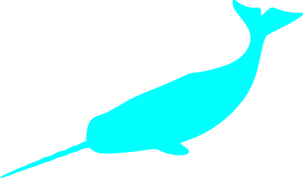 Narwhal Clipart Clip Art - Narwhal Stencil (600x353)