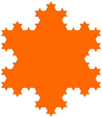 Snowflake Clipart Orange - Flocon De Von Koch (432x500)