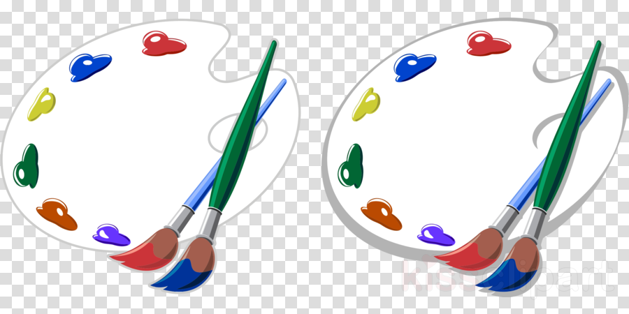 Artists Brushes Clipart Palette Brush Clip Art - Transparent Smiley Birthday Balloons (900x450)