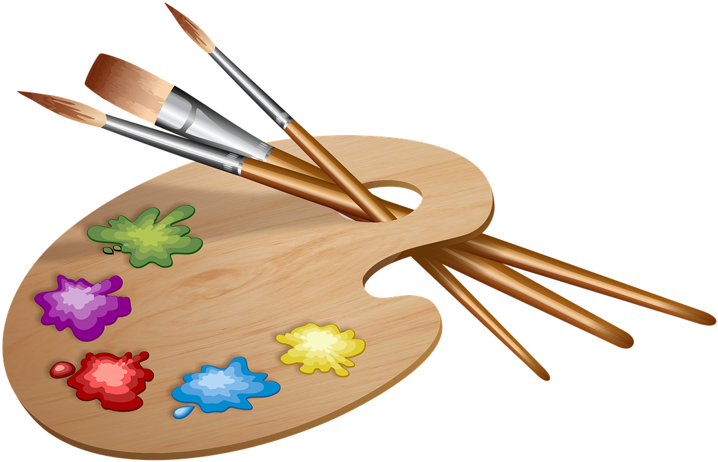 Paint,brushes,the Palette,steel Pallet - Paint Palette (1280x1037)