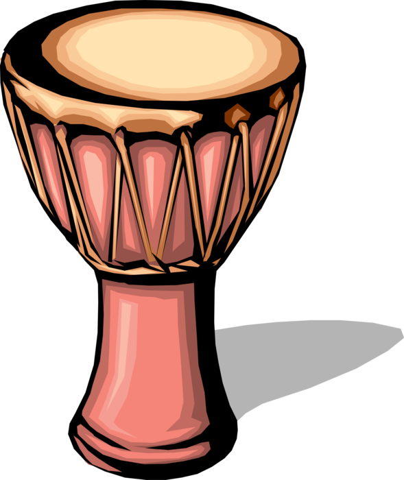 African Djembe Drum Vector - African Drums Vector (589x700)