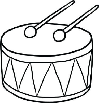 Drum Clip Black - Drums Clip Art Black And White (383x399)