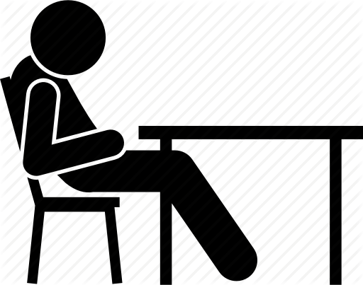 Clipart Black And White People Sitting Png Good An - Table (512x403)