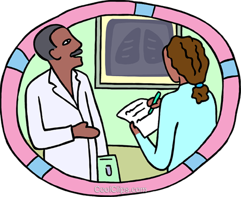 Healthcare, Doctor Examining X-rays Royalty Free Vector - Addison's Disease (480x393)