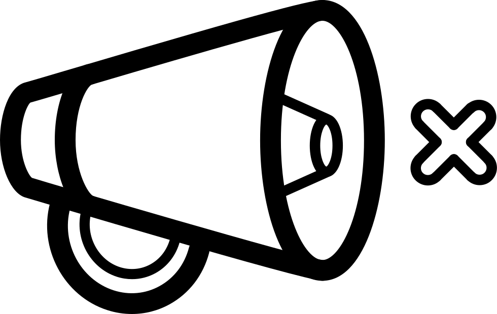 Mute Interface Symbol Outline Of A Speaker With A Small - Icon (980x620)