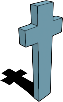 Blue Cross Gravestone - Cross (284x482)