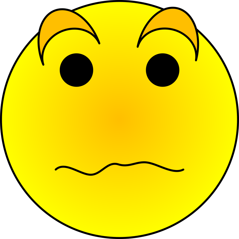 Emotions Clipart Moodiness - Worried Smiley Face (800x800)