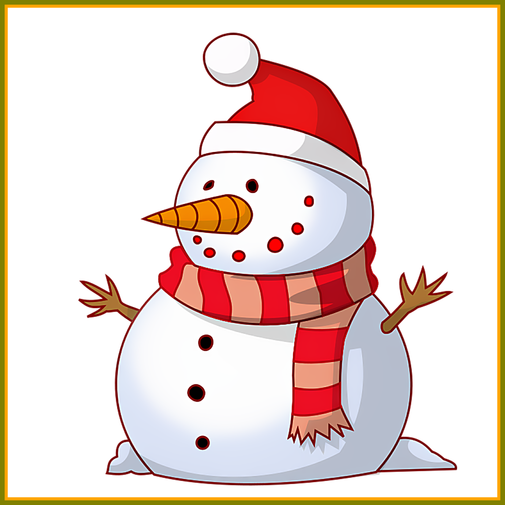 Memory Clipart Concept - Merry Christmas Snowman Clipart (1650x1650)