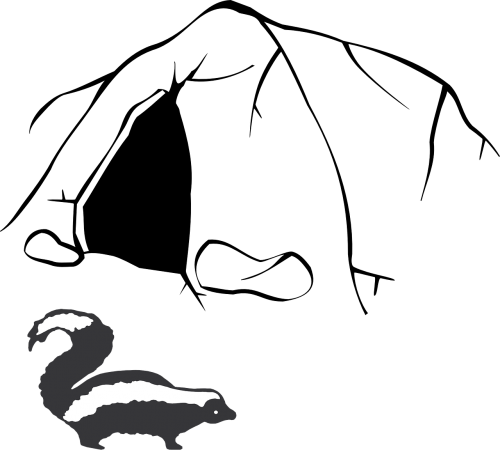 And White, - Cave Clip Art (500x450)
