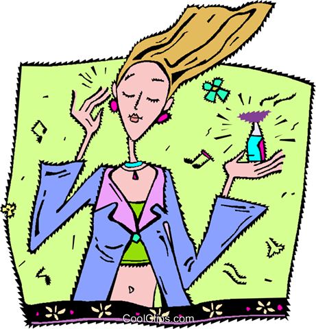 Putting On Perfume Royalty Free Vector Clip Art Illustration - Illustration (461x480)
