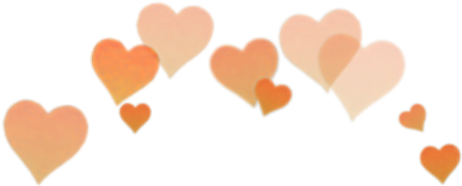 Orange Heart Filter Snapchat Snapchat Crown Clip Art - Orange Heart Crown Png (1512x608)