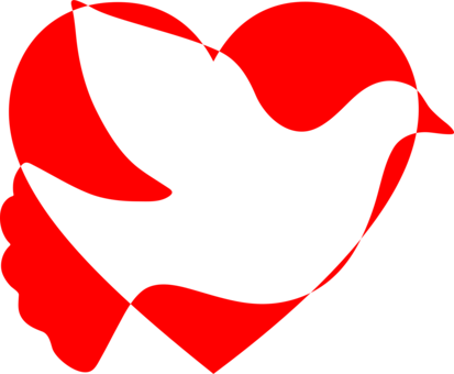 Columbidae Doves As Symbols Heart Peace - Peace Dove Heart (413x340)