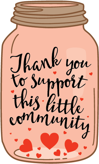 Support This Community - Kawaii Thank You Transparent (608x608)