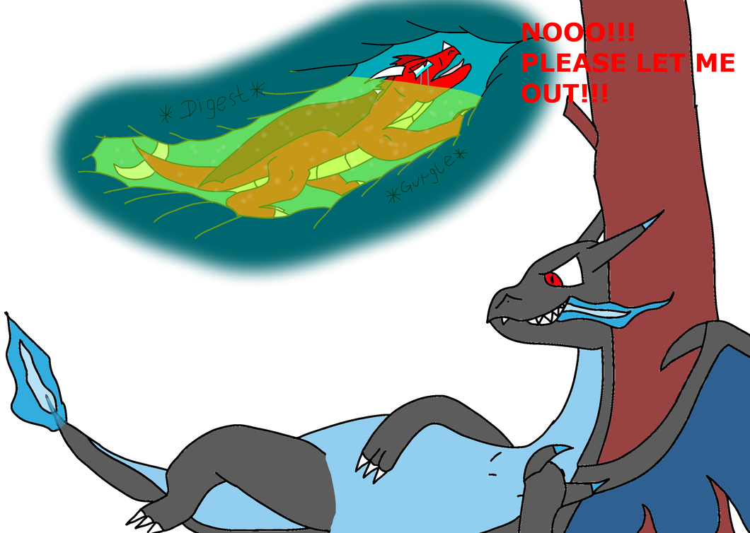 Drowning By Passyvorex - Mega Charizard X Vore (1060x754)