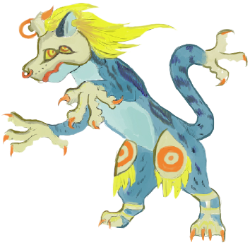 An Aztek Monster Drowning His Victim In Swamp With - Illustration (392x392)