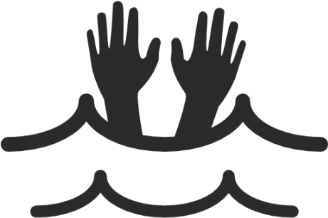 Your Brilliant Marketing, Sales And Technology Teams - Warning No Lifeguard On Duty Print Hands Swimming Picture (465x325)